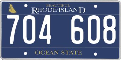 RI license plate 704608