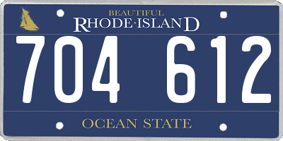 RI license plate 704612