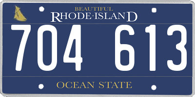 RI license plate 704613