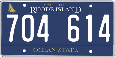 RI license plate 704614