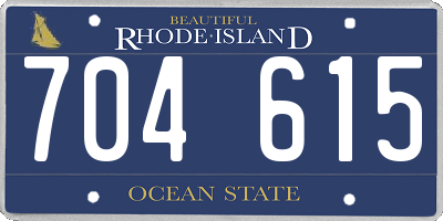 RI license plate 704615