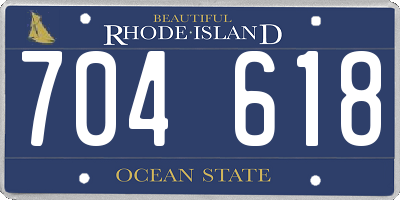 RI license plate 704618
