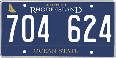 RI license plate 704624
