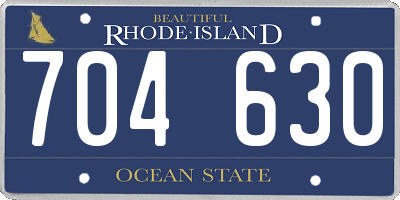 RI license plate 704630