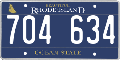 RI license plate 704634