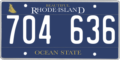 RI license plate 704636