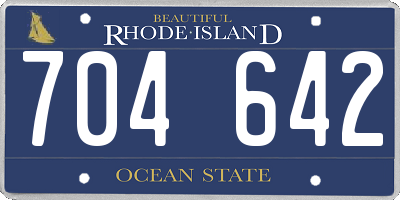 RI license plate 704642