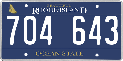 RI license plate 704643