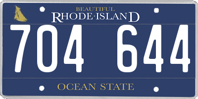 RI license plate 704644