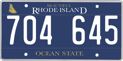RI license plate 704645
