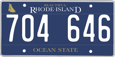 RI license plate 704646