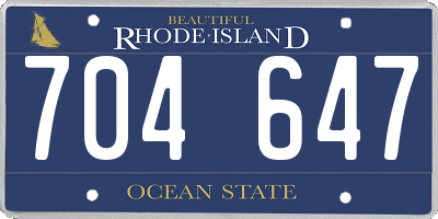 RI license plate 704647