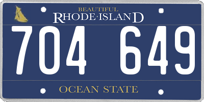 RI license plate 704649