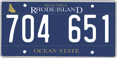 RI license plate 704651