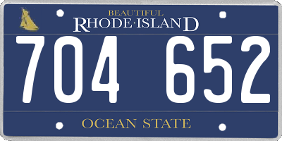 RI license plate 704652