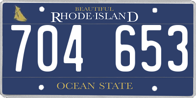 RI license plate 704653