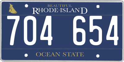 RI license plate 704654