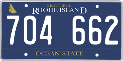 RI license plate 704662
