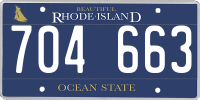 RI license plate 704663
