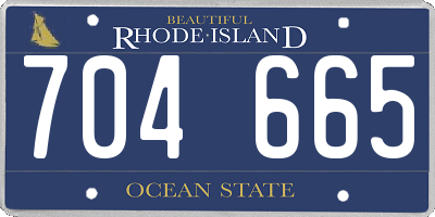 RI license plate 704665