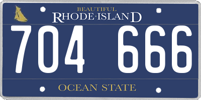 RI license plate 704666