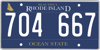 RI license plate 704667