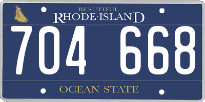 RI license plate 704668