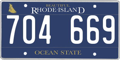 RI license plate 704669