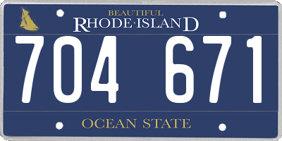 RI license plate 704671