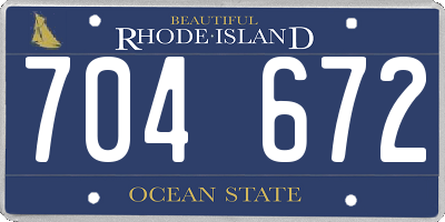 RI license plate 704672