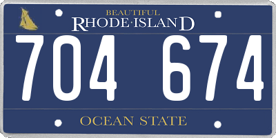 RI license plate 704674