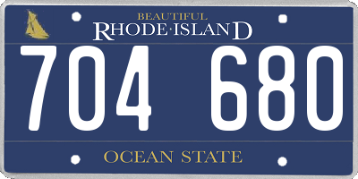 RI license plate 704680