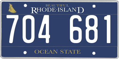 RI license plate 704681