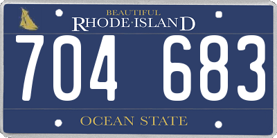 RI license plate 704683