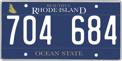 RI license plate 704684