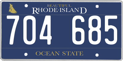 RI license plate 704685