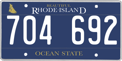 RI license plate 704692
