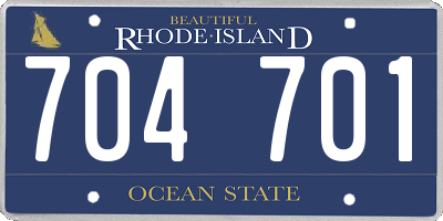 RI license plate 704701