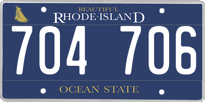 RI license plate 704706