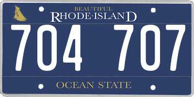 RI license plate 704707
