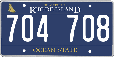 RI license plate 704708