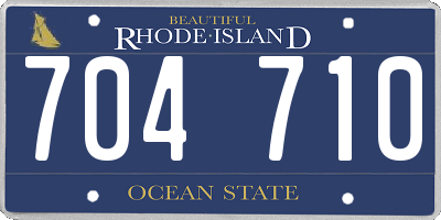 RI license plate 704710