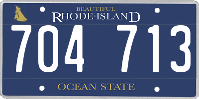 RI license plate 704713