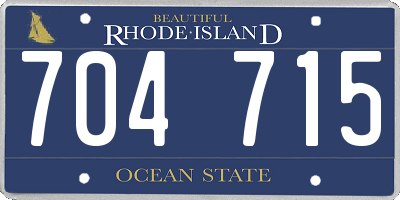 RI license plate 704715