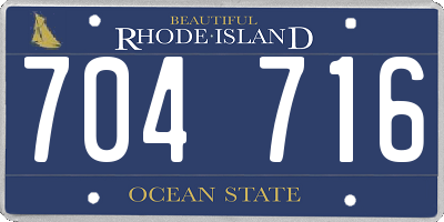 RI license plate 704716