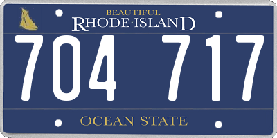 RI license plate 704717