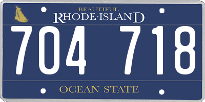 RI license plate 704718