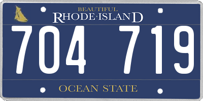 RI license plate 704719