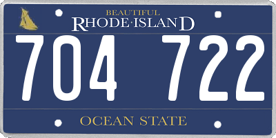 RI license plate 704722