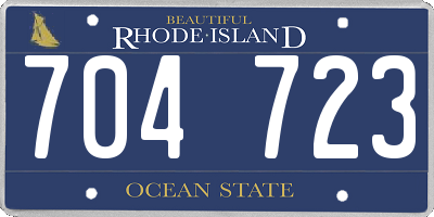 RI license plate 704723